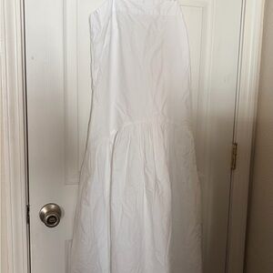 Eyelet White Drop Waist Maxi Dress